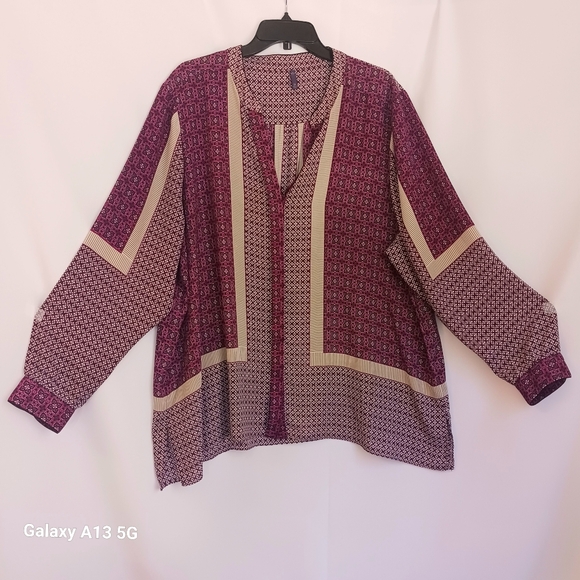 NYDJ Women's Long Sleeve Button Front Tunic Top Plus Size 2X - Picture 2 of 10